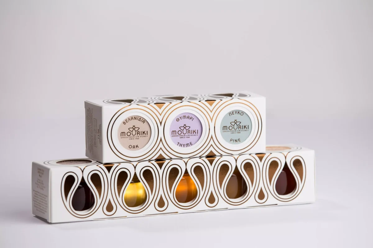 Premium MOURIKI Κασετίνα Δώρου 5x – Ελληνικά Μέλια Βελανιδιάς, Πεύκου, Θυμαριού, Καστανιάς, Ερείκης - Image 4