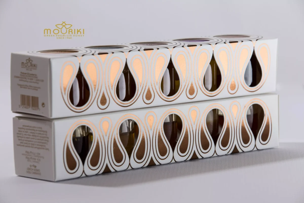 Premium MOURIKI Κασετίνα Δώρου 5x – Ελληνικά Μέλια Βελανιδιάς, Πεύκου, Θυμαριού, Καστανιάς, Ερείκης - Image 2